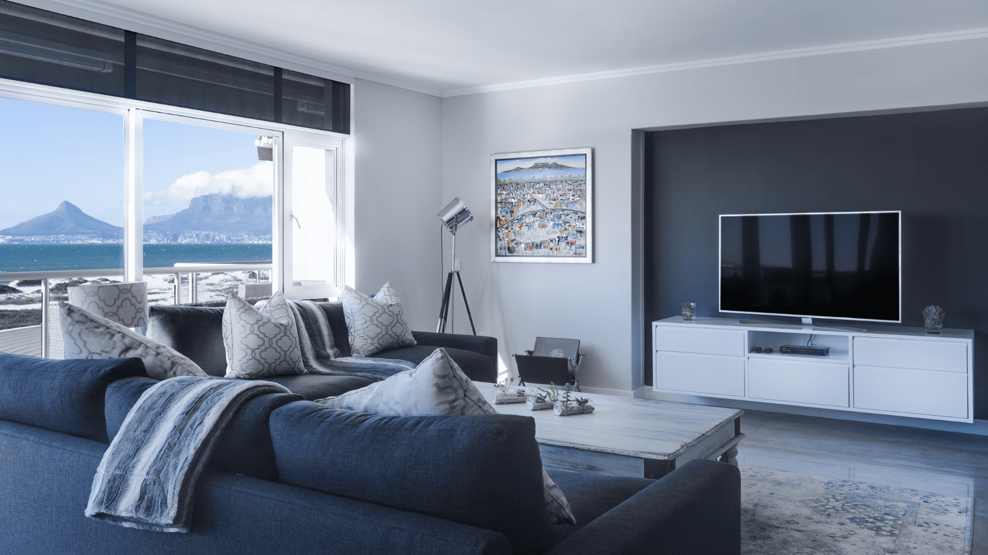 Coastal living room interior design