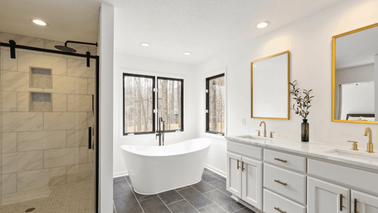 Geometric Tile Bathroom Floor